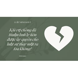Khi vợ chồng đã thuận tình ly hôn được ủy quyền cho luật sư thay mặt ra tòa không?