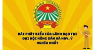 Bài phát biểu của lãnh đạo tại Đại hội nông dân xã hay, ý nghĩa