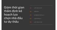 Giảm thời gian thẩm định kế hoạch lựa chọn nhà đầu tư dự thầu