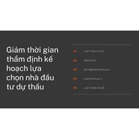 Giảm thời gian thẩm định kế hoạch lựa chọn nhà đầu tư dự thầu