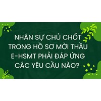 Nhân sự chủ chốt trong hồ sơ mời thầu E-HSMT phải đáp ứng các yêu cầu nào?
