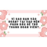 Vì sao bạn vào Đoàn? Tại sao nên phấn đấu để trở thành Đoàn viên?
