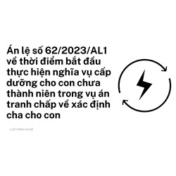 Án lệ số 62/2023/AL1 về thời điểm bắt đầu thực hiện nghĩa vụ cấp dưỡng cho con chưa thành niên trong vụ án tranh chấp về xác định cha cho con