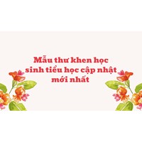Mẫu thư khen học sinh tiểu học cho năm học mới nhất