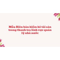 Mẫu Biên bản kiểm kê tài sản trong thanh tra lĩnh vực quản lý nhà nước