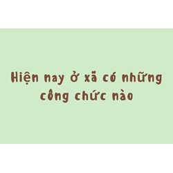 Hiện nay ở xã có những công chức nào