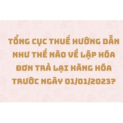Lập hóa đơn trả lại hàng hóa theo hướng dẫn của Tổng cục thuế?