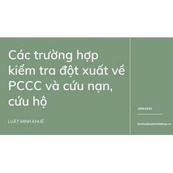 Các trường hợp kiểm tra đột xuất về PCCC và cứu nạn, cứu hộ