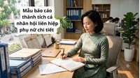 Mẫu báo cáo thành tích cá nhân hội liên hiệp phụ nữ chi tiết mới nhất
