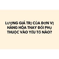 Lượng giá trị của đơn vị hàng hóa thay đổi phụ thuộc vào yếu tố nào?
