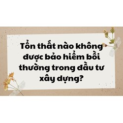 Tổn thất nào không được bảo hiểm bồi thường trong đầu tư xây dựng?