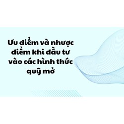 Ưu điểm và nhược điểm khi đầu tư vào các hình thức quỹ mở