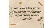 Mẫu bản đăng ký thi đua khen thưởng sử dụng trong doanh nghiệp