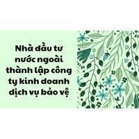 Nhà đầu tư nước ngoài thành lập công ty kinh doanh dịch vụ bảo vệ