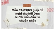 Mẫu C3-03/NS giấy đề nghị thu hồi ứng trước vốn đầu tư chuẩn nhất