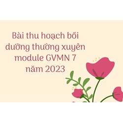 Bài thu hoạch bồi dưỡng thường xuyên module GVMN 7 chi tiết