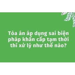 Tòa án áp dụng sai biện pháp khẩn cấp tạm thời thì xử lý như thế nào?