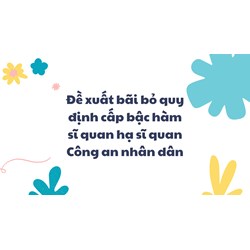 Đề xuất bãi bỏ quy định cấp bậc hàm sĩ quan hạ sĩ quan Công an nhân dân