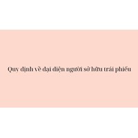 Quy định về đại diện người sở hữu trái phiếu