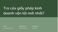Tra cứu giấy phép kinh doanh vận tải mới nhất ?