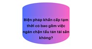 Biện pháp khẩn cấp tạm thời có bao gồm việc ngăn chặn tẩu tán tài sản không?