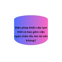 Biện pháp khẩn cấp tạm thời có bao gồm việc ngăn chặn tẩu tán tài sản không?