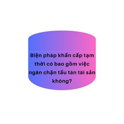 Biện pháp khẩn cấp tạm thời có bao gồm việc ngăn chặn tẩu tán tài sản không?