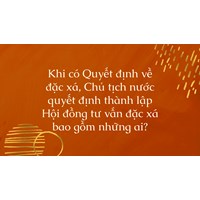 Khi có Quyết định về đặc xá, Chủ tịch nước quyết định thành lập Hội đồng tư vấn đặc xá bao gồm những ai?