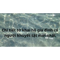 Chi tiết Tờ khai hộ gia đình có người khuyết tật mới nhất