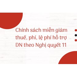 Chính sách miễn giảm thuế, phí, lệ phí hỗ trợ DN theo Nghị quyết 11