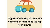 Gia hạn thời hạn nộp thuế tiêu thụ đặc biệt đối với ô tô sản xuất hoặc lắp ráp trong nước