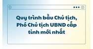 Quy trình bầu Chủ tịch, Phó Chủ tịch UBND cấp tỉnh mới nhất