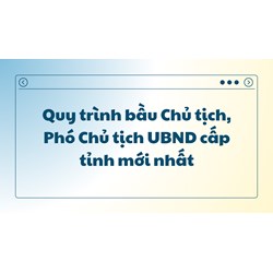 Quy trình bầu Chủ tịch, Phó Chủ tịch UBND cấp tỉnh mới nhất