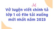 Vở luyện viết chính tả lớp 1 có file tải xuống mới nhất