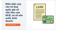 Điều kiện vay vốn từ Quỹ quốc gia về việc làm của NLĐ, cơ sở sản xuất, kinh doanh