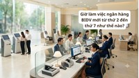Giờ làm việc ngân hàng BIDV mới từ thứ 2 đến thứ 7 như thế nào?
