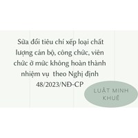 Xếp loại chất lượng cán bộ, công chức, viên chức ở mức không hoàn thành nhiệm vụ?