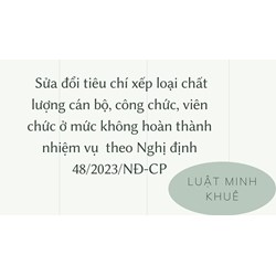 Xếp loại chất lượng cán bộ, công chức, viên chức ở mức không hoàn thành nhiệm vụ?