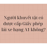 Người khuyết tật có được cấp Giấy phép lái xe hạng A1 không?