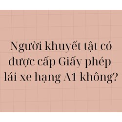Người khuyết tật có được cấp Giấy phép lái xe hạng A1 không?