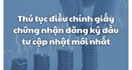 Thủ tục điều chỉnh giấy chứng nhận đăng ký đầu tư theo quy định