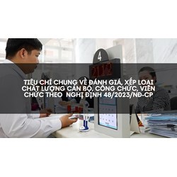 Tiêu chí đánh giá, xếp loại chất lượng cán bộ, công chức, viên chức