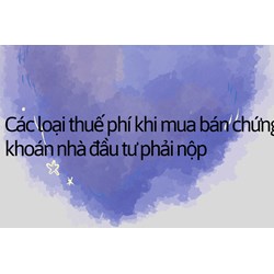 Các loại thuế phí khi mua bán chứng khoán nhà đầu tư phải nộp
