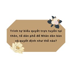 Trình tự biểu quyết trực tuyến tại thôn, tổ dân phố để Nhân dân bàn và quyết định như thế nào?