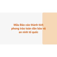 Mẫu Báo cáo thành tích phong trào toàn dân bảo vệ an ninh tổ quốc