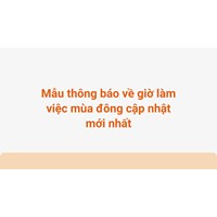 Mẫu thông báo về giờ làm việc mùa đông mới nhất