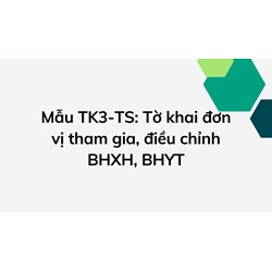 Mẫu TK3-TS: Tờ khai đơn vị tham gia, điều chỉnh BHXH, BHYT mới