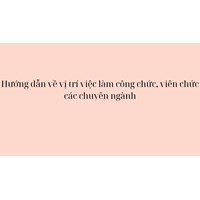 Hướng dẫn về vị trí việc làm công chức, viên chức các chuyên ngành