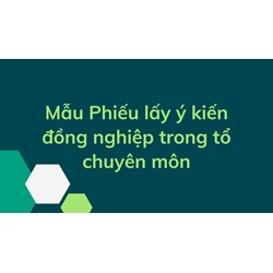 Mẫu Phiếu lấy ý kiến đồng nghiệp trong tổ chuyên môn năm 2024