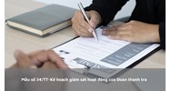 Mẫu số 34/TT-Kế hoạch giám sát hoạt động của Đoàn thanh tra